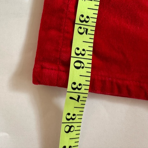 RE/DONE, RE/DONE Originals Velvet Crop Kick Flare Jeans In Red, Size 25 - Picture 10 of 10